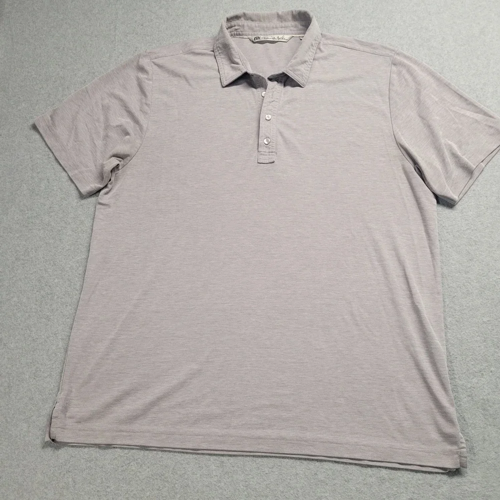 Travis Matthew Mens XL Grey Pima Cotton Blend Short Sleeve Golf Polo Shirt - Picture 1 of 10